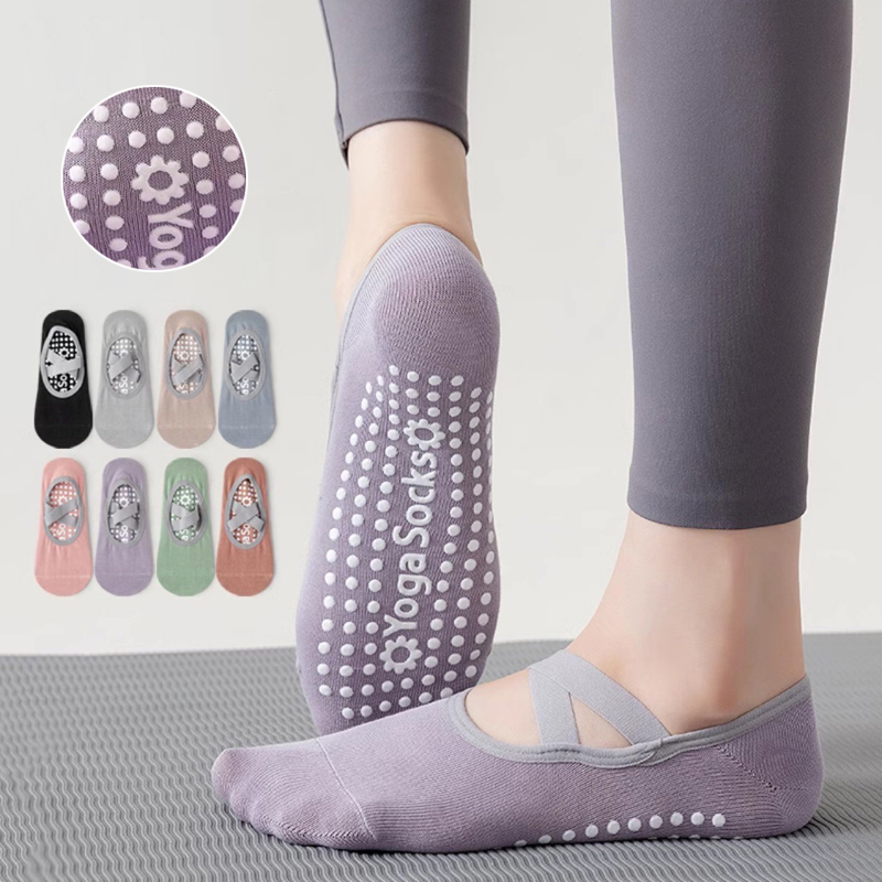 No Show Sock Women - Meias de yoga com fundo de