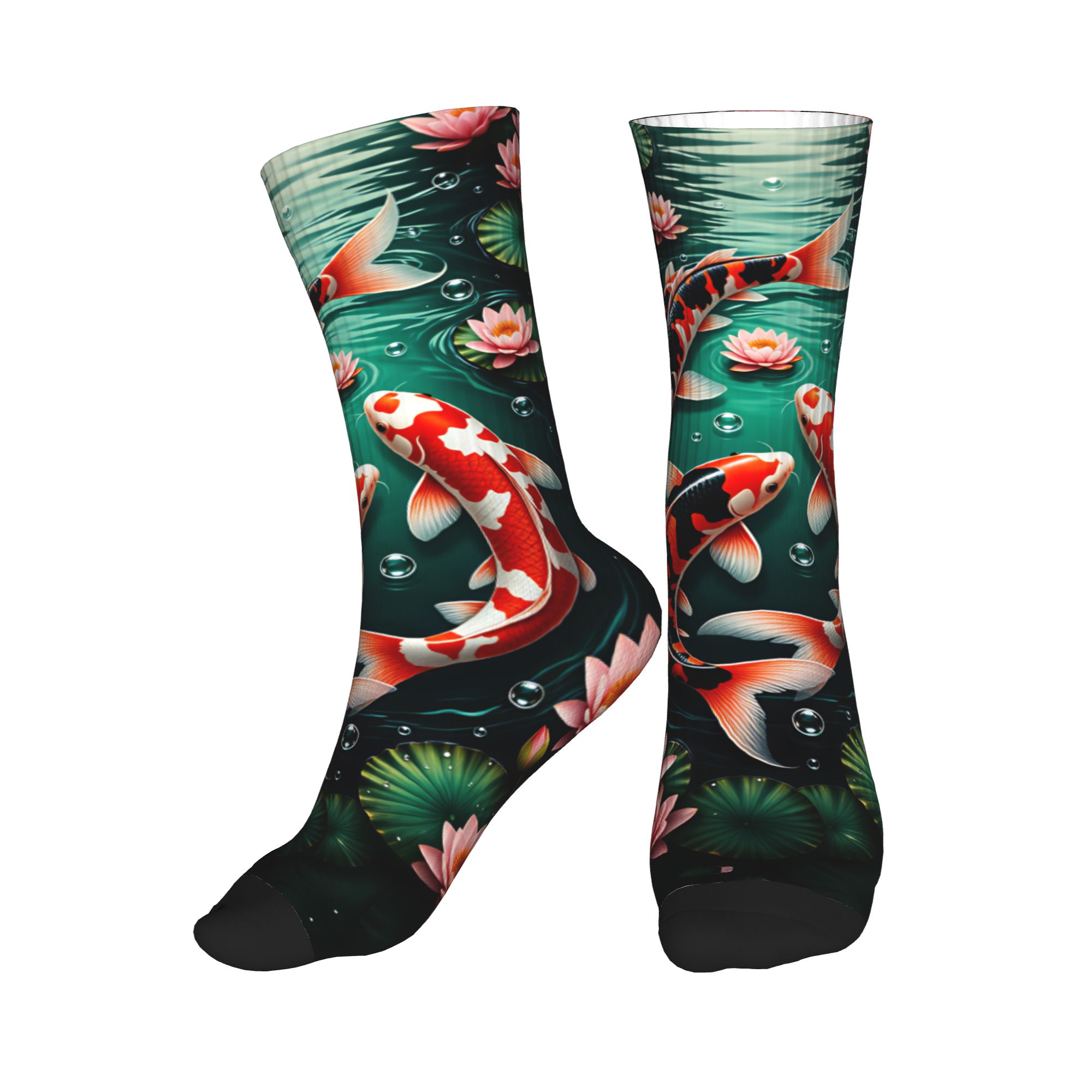 Dress Sock Men - Meias de vestir Three Koi Lotus