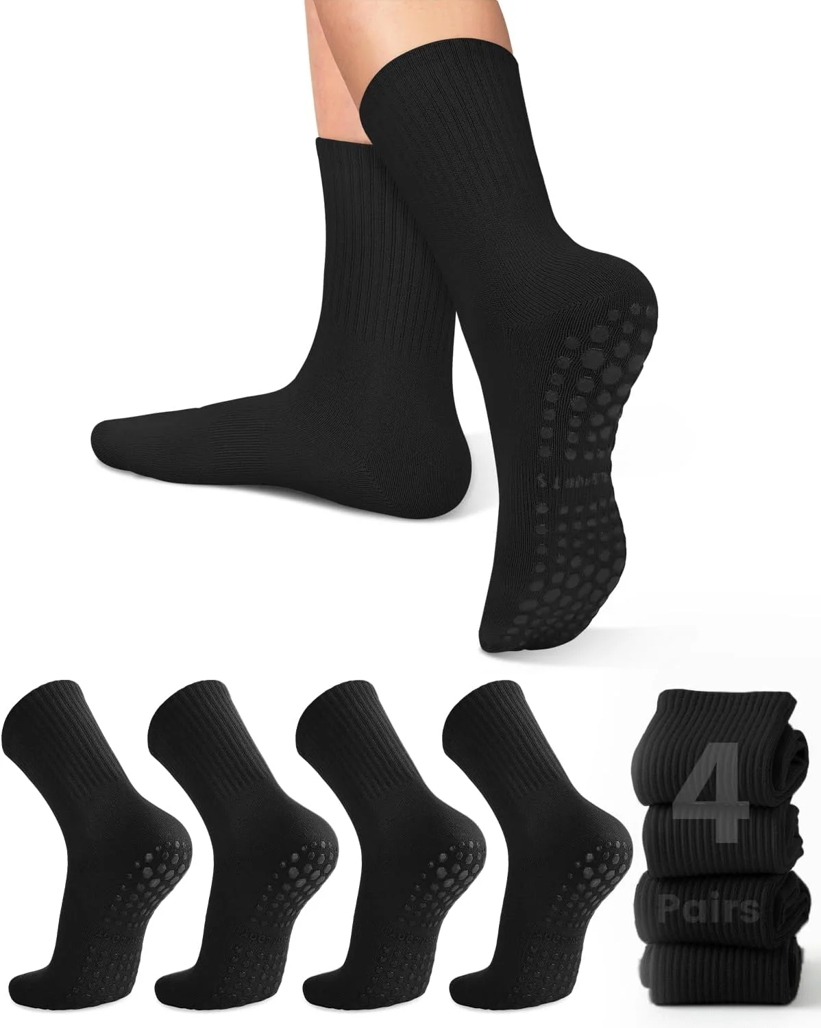 4 pares de meias femininas par - Grip Sock Yoga avaliação e preço